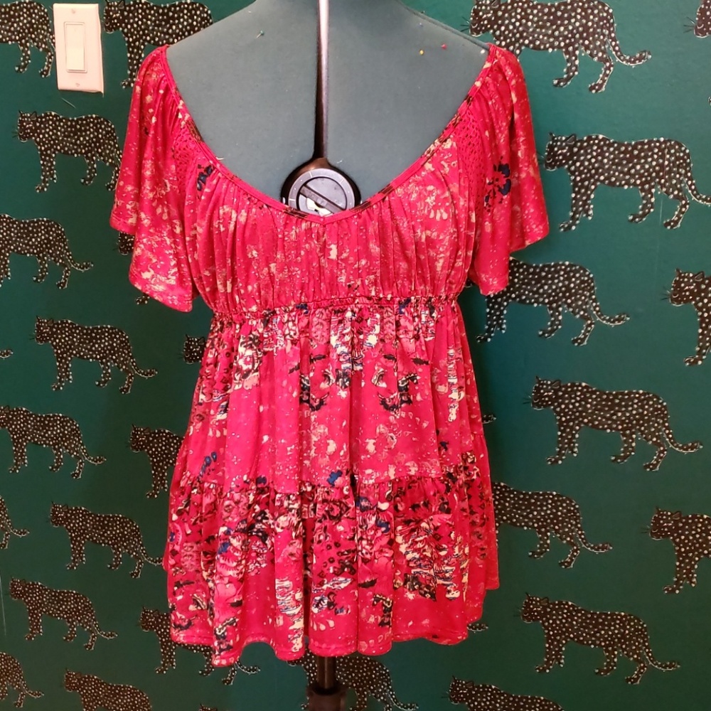Red Free People boho top